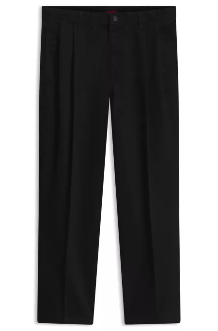 Relaxed-fit jeans in black rigid denim with tailoring-inspired details