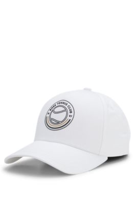 Gorra en sarga de algod&oacute;n con dise&ntilde;o de tenis, Blanco