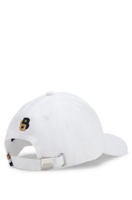 Gorra en sarga de algod&oacute;n con dise&ntilde;o de tenis, Blanco