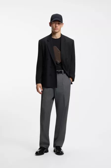 Modern-fit pants in herringbone fabric
