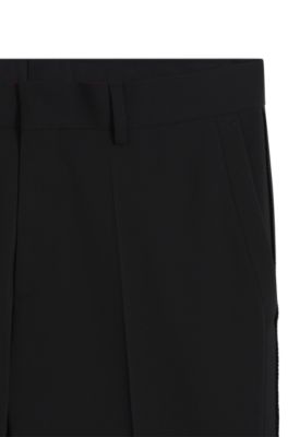 Pantalones extra slim fit en mezcla de lana virgen, Negro