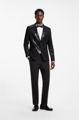 Pantalones extra slim fit en mezcla de lana virgen, Negro