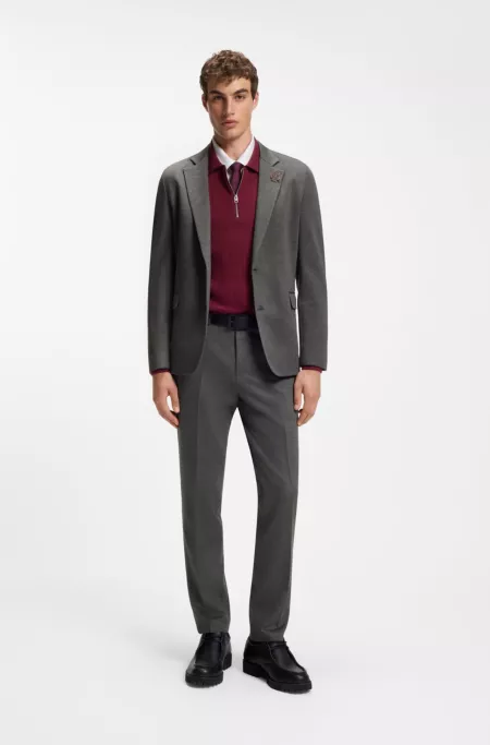 Extra-slim-fit suit jacket in melange stretch twill