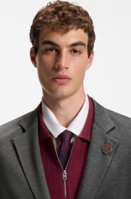 Veste de costume Extra Slim en twill stretch chin&eacute;, Gris