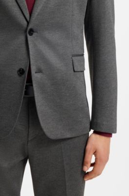 Veste de costume Extra Slim en twill stretch chin&eacute;, Gris