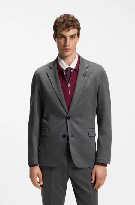 Extra-slim-fit suit jacket in melange stretch twill