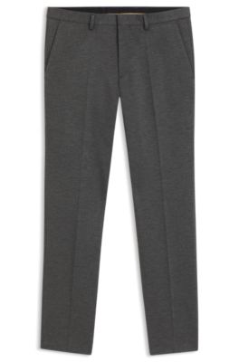 Melange extra-slim-fit pants in stretch wool, Grey