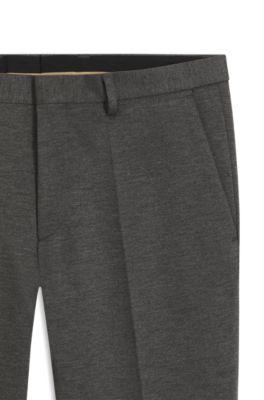Melange extra-slim-fit pants in stretch wool, Grey