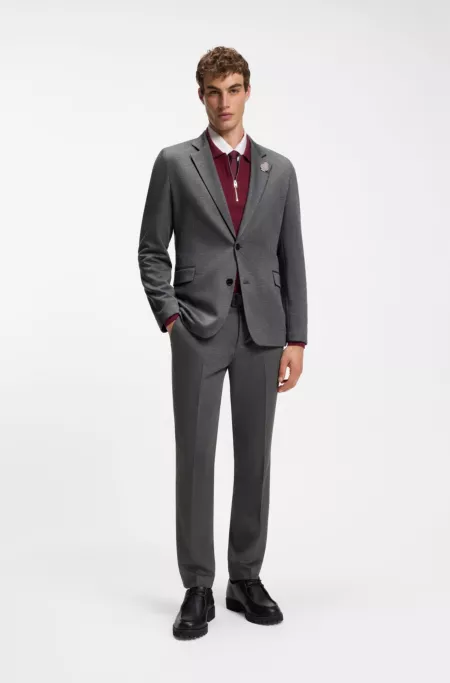 Melange extra-slim-fit pants in stretch wool