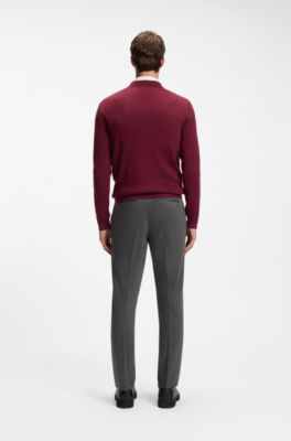 Melange extra-slim-fit pants in stretch wool, Grey