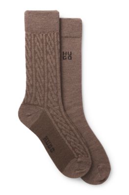Two-pack of regular-length socks, Brown