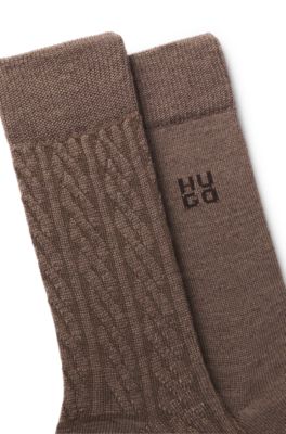 Two-pack of regular-length socks, Brown