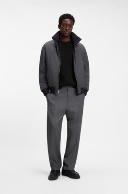 Pull en coton textur&eacute; avec logo ton sur ton, Noir