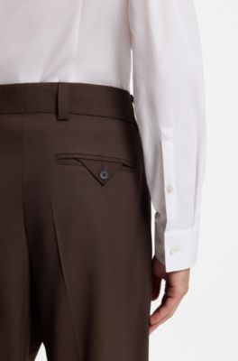 Camisa slim fit en popel&iacute;n de algod&oacute;n de planchado f&aacute;cil, Blanco