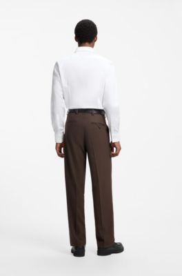 Slim-fit cotton jacquard shirt, White