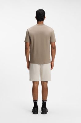Camiseta de algod&oacute;n el&aacute;stico con logo estampado en flocado a tono, Cal