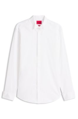 Chemise de soir&eacute;e Slim en coton stretch, Blanc