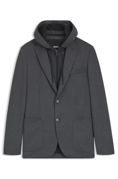 Slim-fit jacket with inner hood
