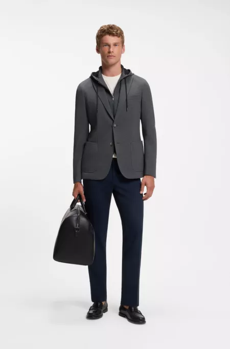 Slim-fit jacket with inner hood