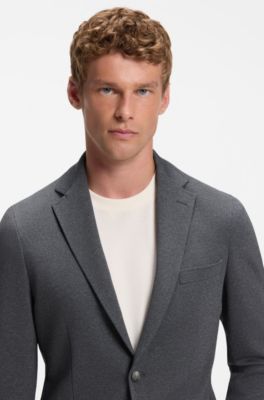 Slim-fit jacket with inner hood, Dark Grey