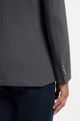 Chaqueta slim fit con sudadera con capucha interna, Gris oscuro