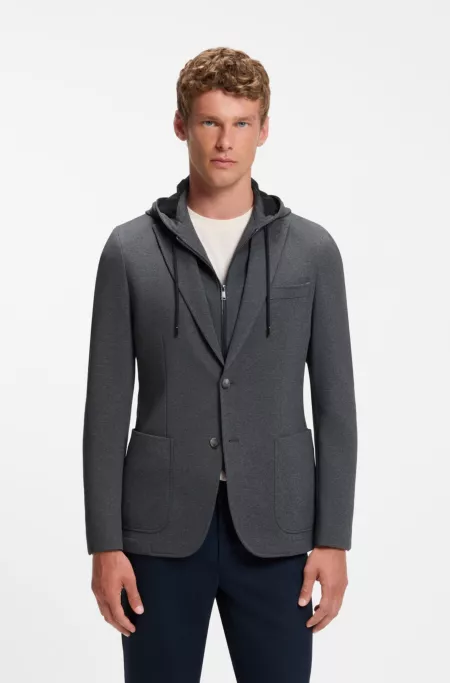 Slim-fit jacket with inner hood