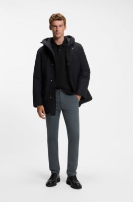 Polo de algod&oacute;n con estructura de rejilla, Negro