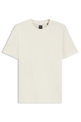 Camiseta de algod&oacute;n mercerizado con jacquard efecto pana, Blanco