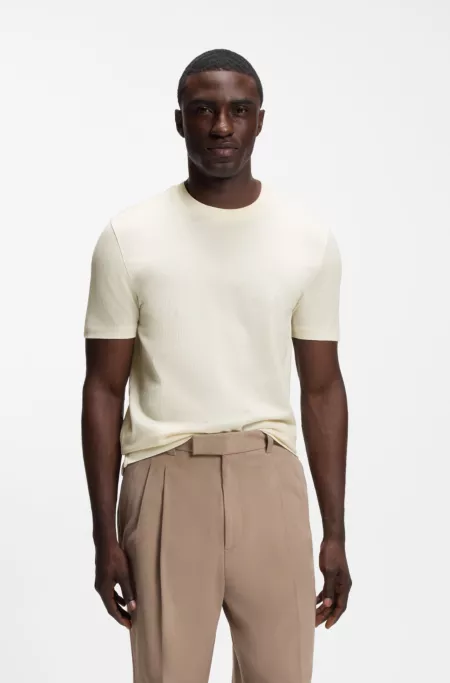 Corduroy-jacquard T-shirt in mercerized cotton