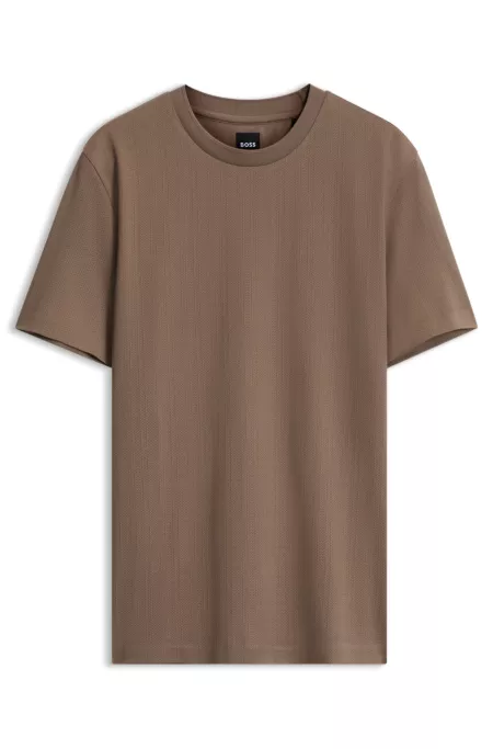Corduroy-jacquard T-shirt in mercerized cotton