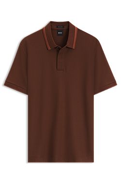 Regular-fit polo shirt in structured cotton piqué
