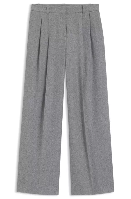 Exclusive Wide leg wool pants for women | HUGO BOSS