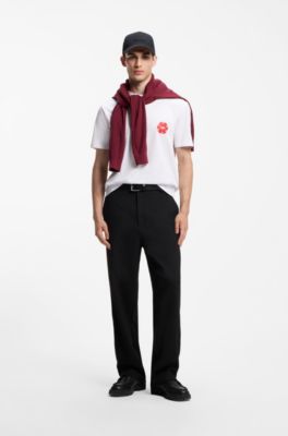 Cotton-jersey T-shirt with poker-chip print, White
