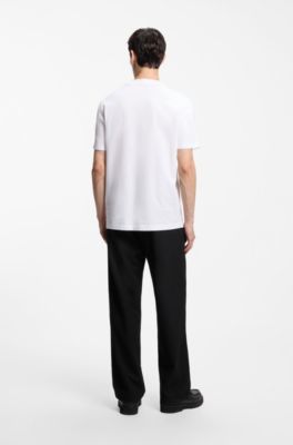 Cotton-jersey T-shirt with poker-chip print, White