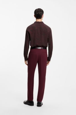 Relaxed-fit shirt with playing-card print, Dark pink