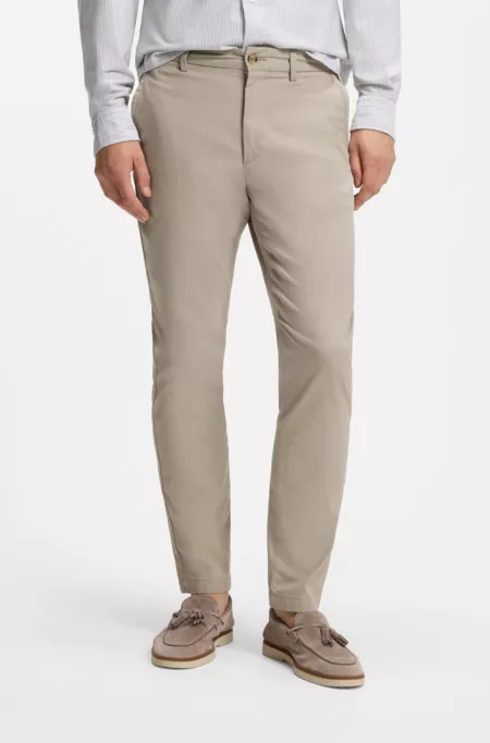 Slim-fit pants in stretch-cotton dobby