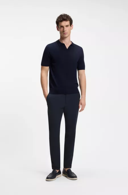 Slim-fit pants in stretch-cotton dobby