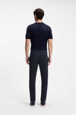 Pantalones slim fit en dobby de algod&oacute;n el&aacute;stico, Azul oscuro