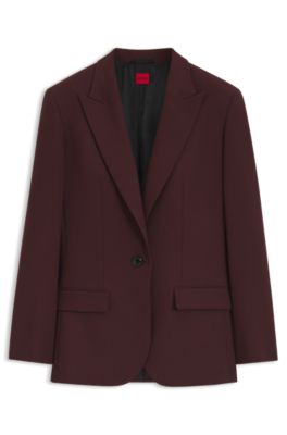 Modern-fit blazer with peak lapels, Brown