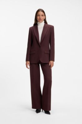 Modern-fit blazer with peak lapels, Brown