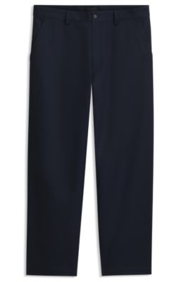 BOSS BY BECKHAM chinos relaxed fit en sarga de algod&oacute;n, Azul oscuro