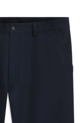 BOSS BY BECKHAM chinos relaxed fit en sarga de algod&oacute;n, Azul oscuro