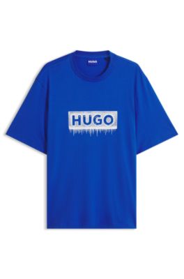 Cotton T-shirt with logo print, Light Blue