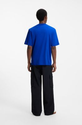 Cotton T-shirt with logo print, Light Blue