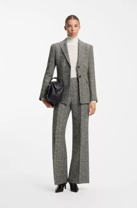 Regular-fit herringbone blazer