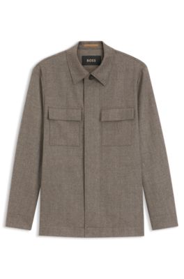 Sobrecamisa relaxed fit en lana virgen y cashmere, Cal