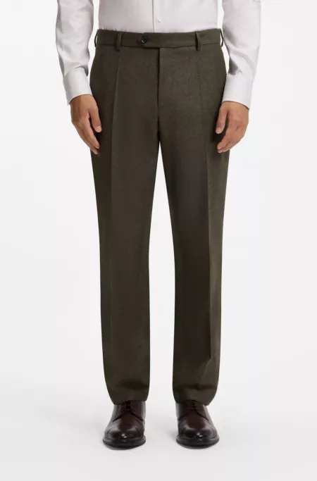 Italian wool regular-fit pants with cashmere