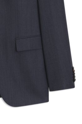 Two-piece regular-fit suit in Italian virgin wool, Dark Blue