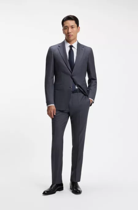 Two-piece regular-fit suit in Italian virgin wool