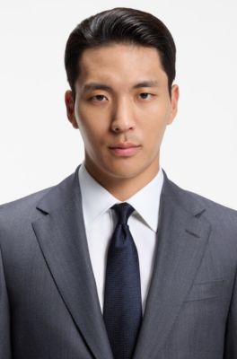 Two-piece regular-fit suit in Italian virgin wool, Dark Blue